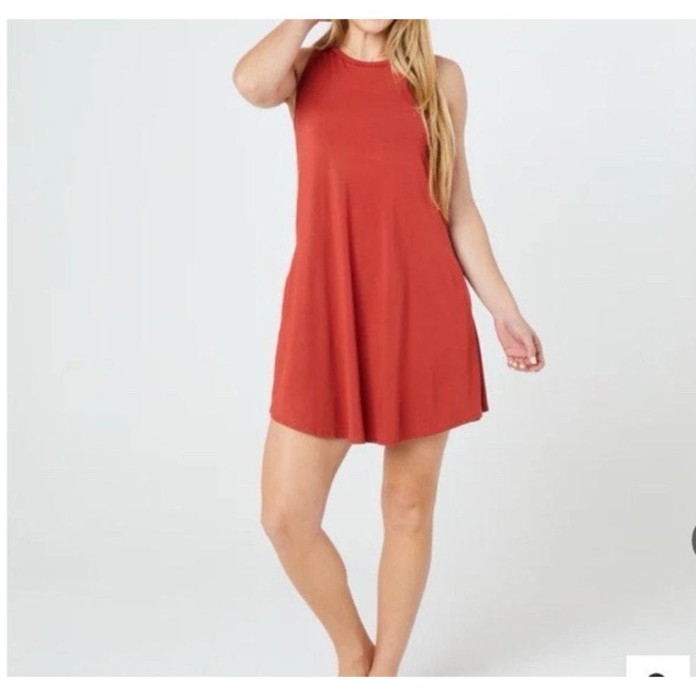 Shebird 3 (S/M) Coral The Tunic Tank Bra Short Dress